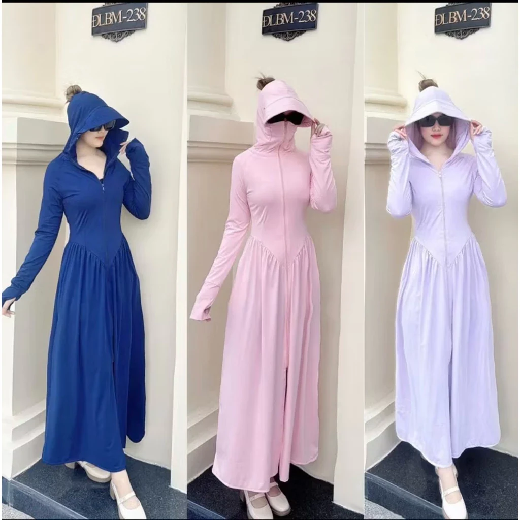 Áo chống nắng nữ dáng dài vải su lạnh