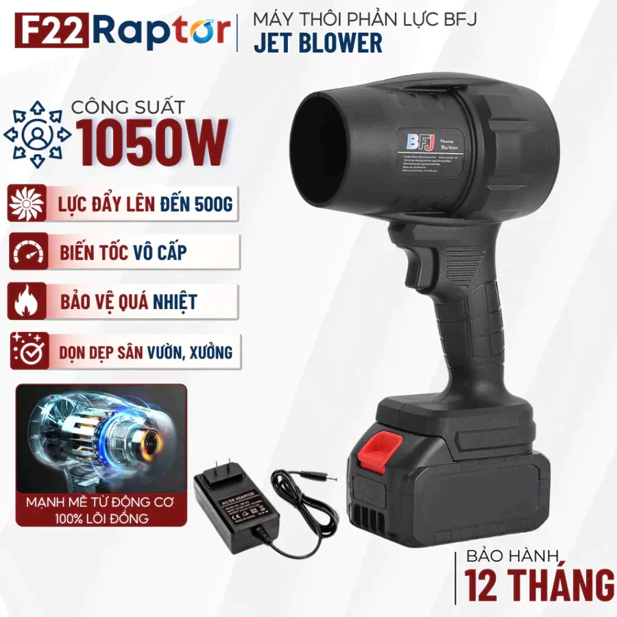Máy Thổi Bụi Cầm Tay 1050W 28000rpm Dùng Pin 10/15/20 Cell, Thổi Lá Sân Vườn,…