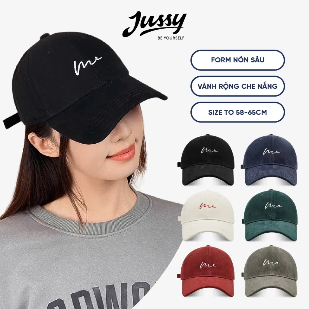 Mũ Lưỡi Trai Sâu Lòng Size To 65cm Jussy Official Nón Kết Form Rộng Thêu Chữ…
