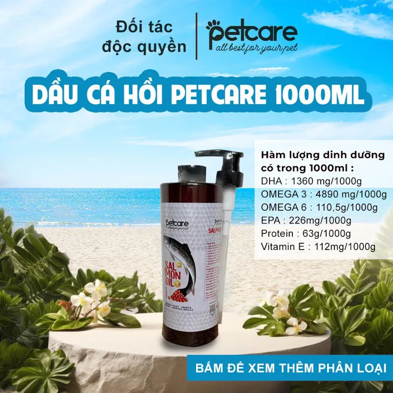 Dầu Cá Hồi Pet Care 1000ml