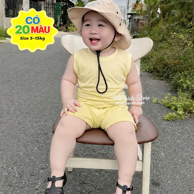 Bộ ba lỗ thun lạnh cho bé trai,bé gái từ 5kg-15kg.