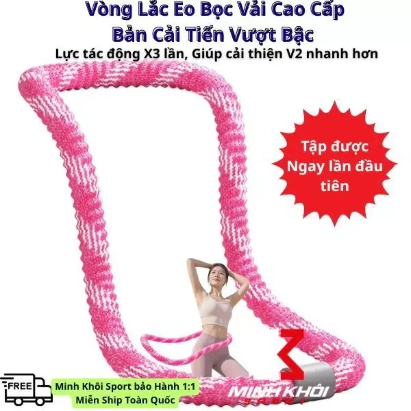 Vòng Lắc Eo Lò Xo Phiên Bản Nâng Cấp Bọc Vải Êm Ái, Chống Ồn, X3 Lần Tác Động…