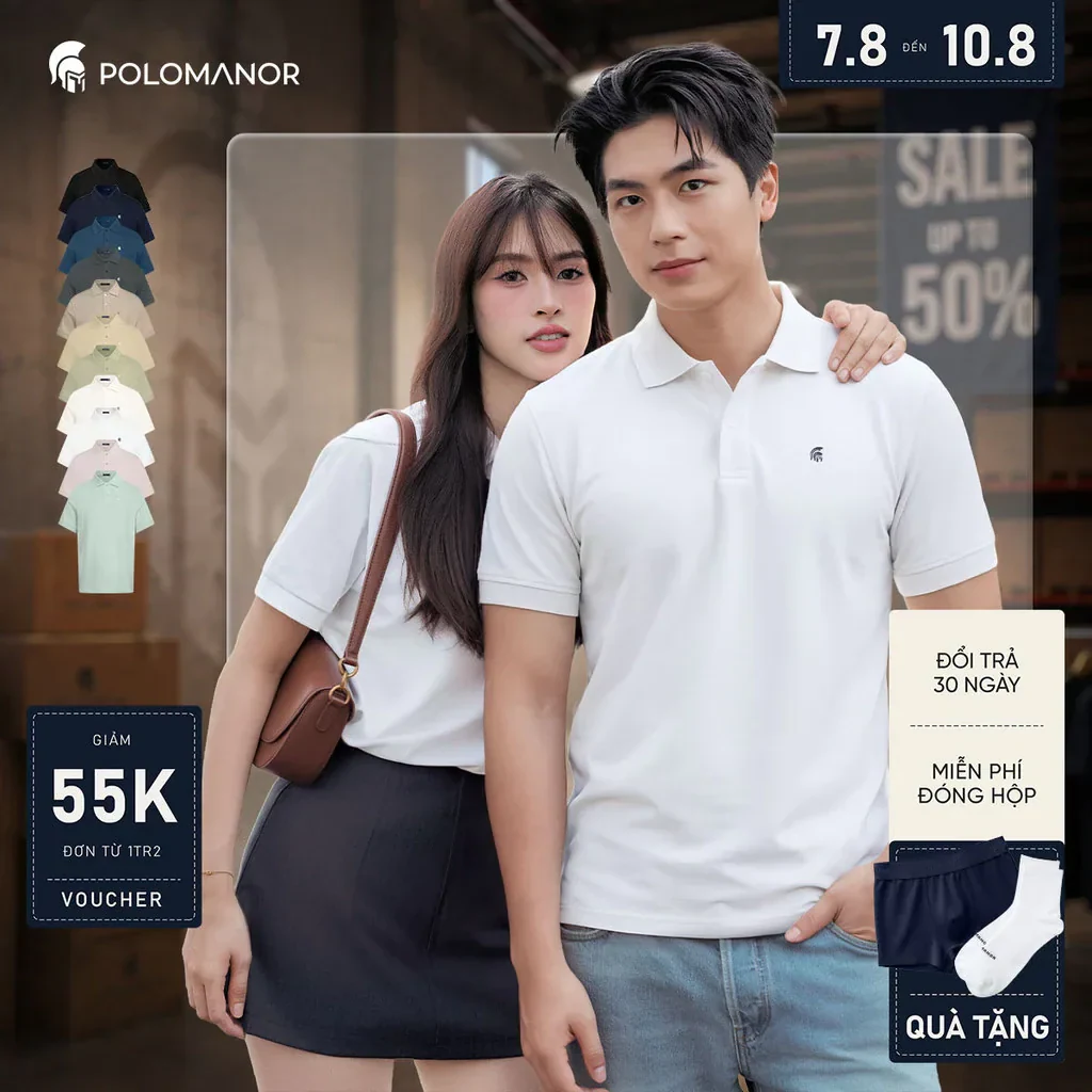 Áo polo nam BASIC SYMBOL, POLO QUỐC DÂN vải cá sấu cotton interlock - POLOMANOR