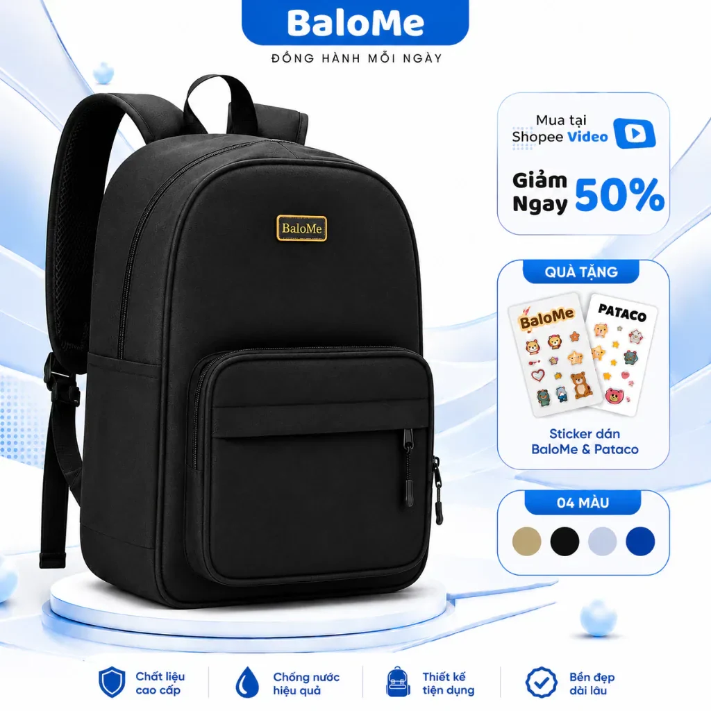 Balo Nam Nữ Thương Hiệu Balo Me Kiểu Dáng Đơn Giản Đi Học Đi Chơi Mã BM02
