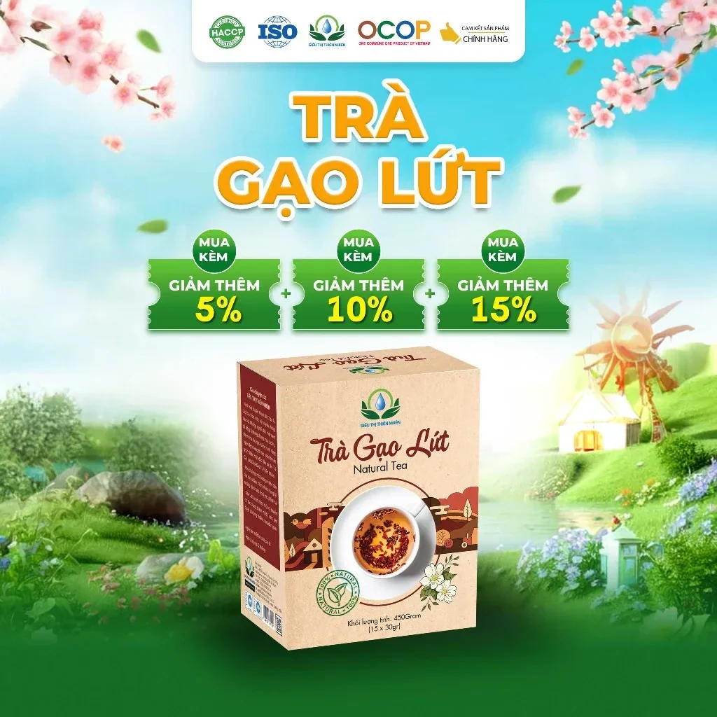 1 Hộp Hoặc Combo 2 Hộp 60 Túi Trà Gạo Lứt, Hoa Nhài, Cỏ Ngọt, vừng đen, Đậu…
