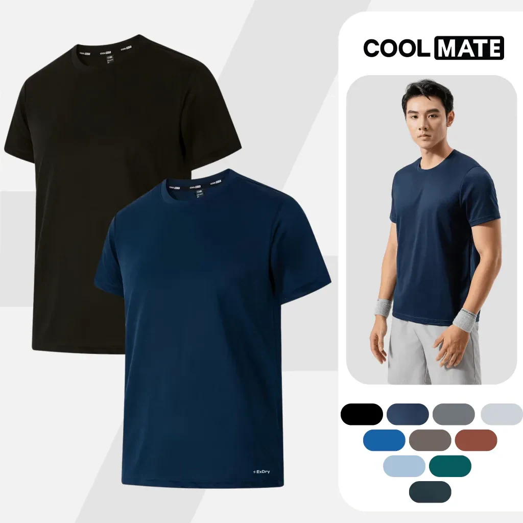 Combo 2 Áo thun nam thể thao tập Gym, Tennis, Pickleball Coolmate Basics thoải…