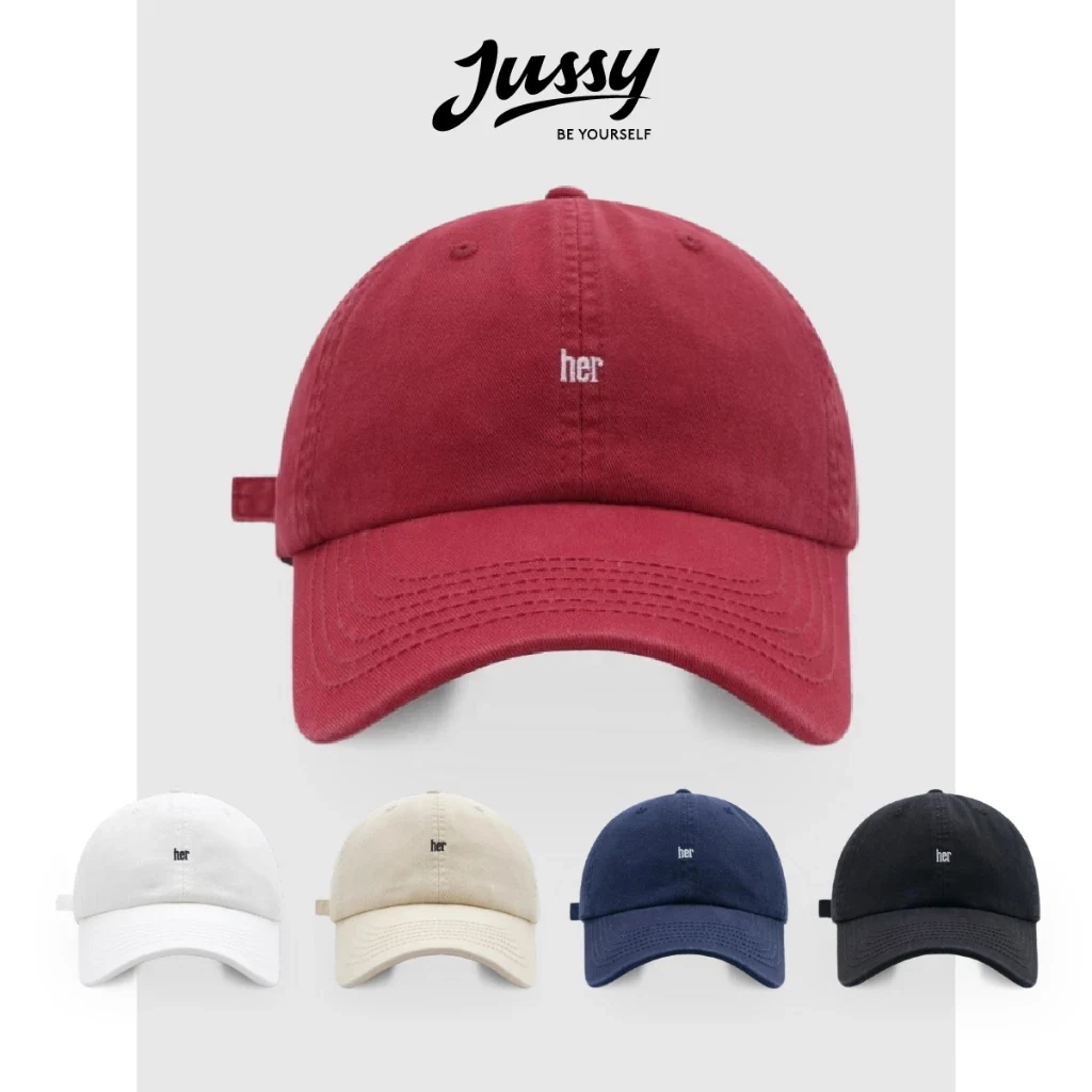 Mũ Jussy form mềm thêu chữ
