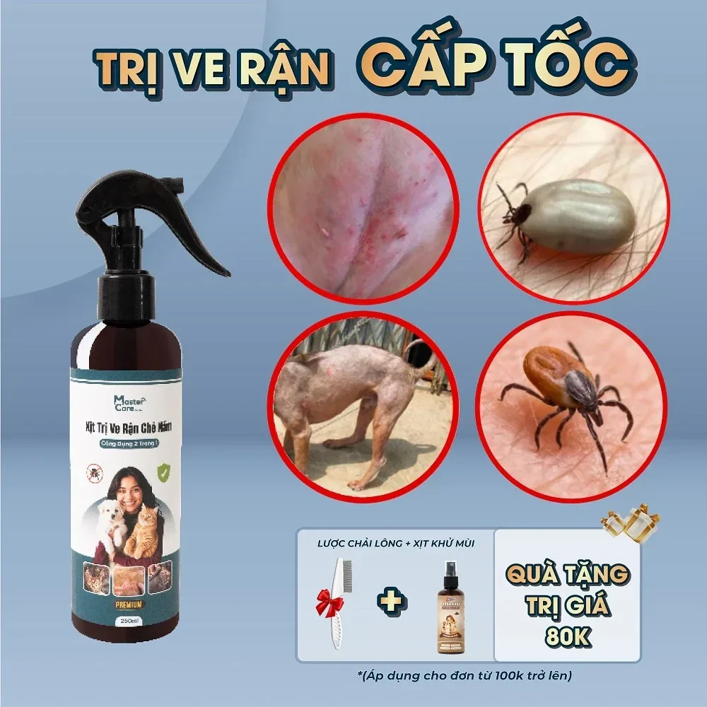 Xịt Ve Rận Cấp Tốc Cho Chó Mèo – Ngừa Ghẻ Nấm Da – An Toàn Từ 2 Tháng Tuổi…