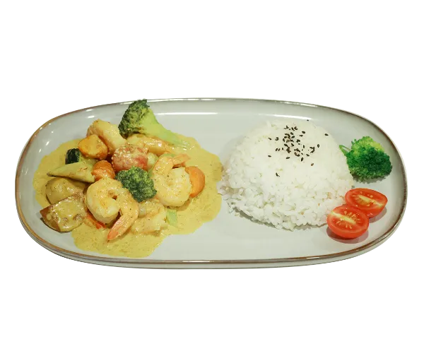 Crevette au curry Thai