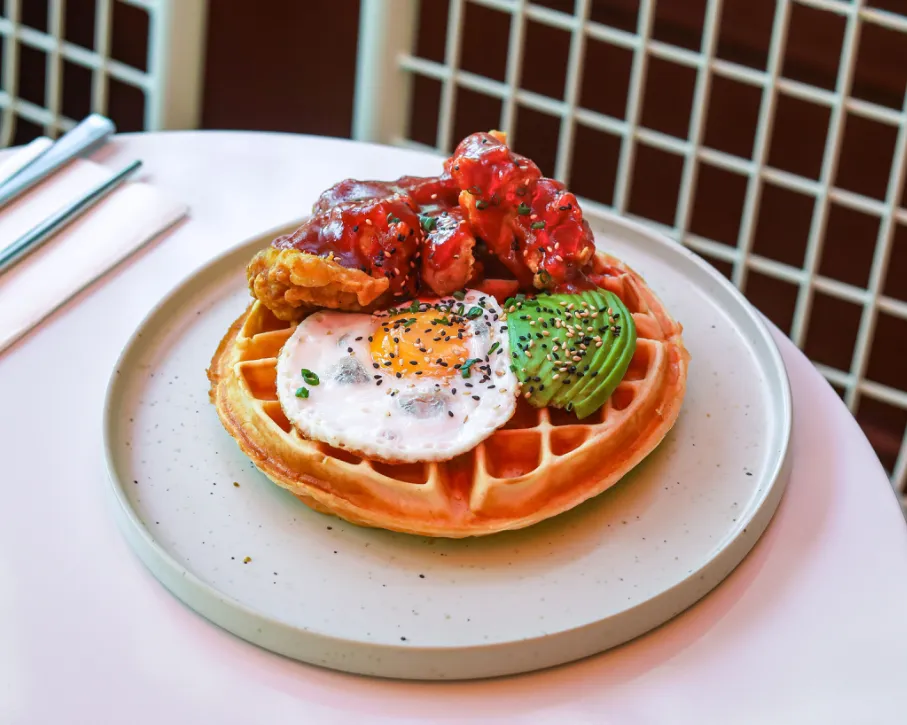 Waffle poulet frit 