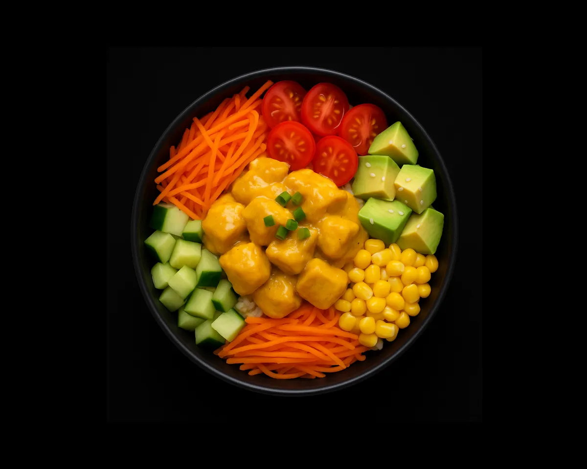 Poke poulet curry