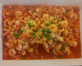 P9. Crevettes a la sauce piquante
