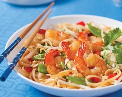 PTC. Pates de riz sautee aux crevettes