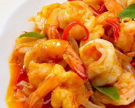 Crevettes a la sauce piquante