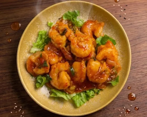 Crevette a la sauce piquante