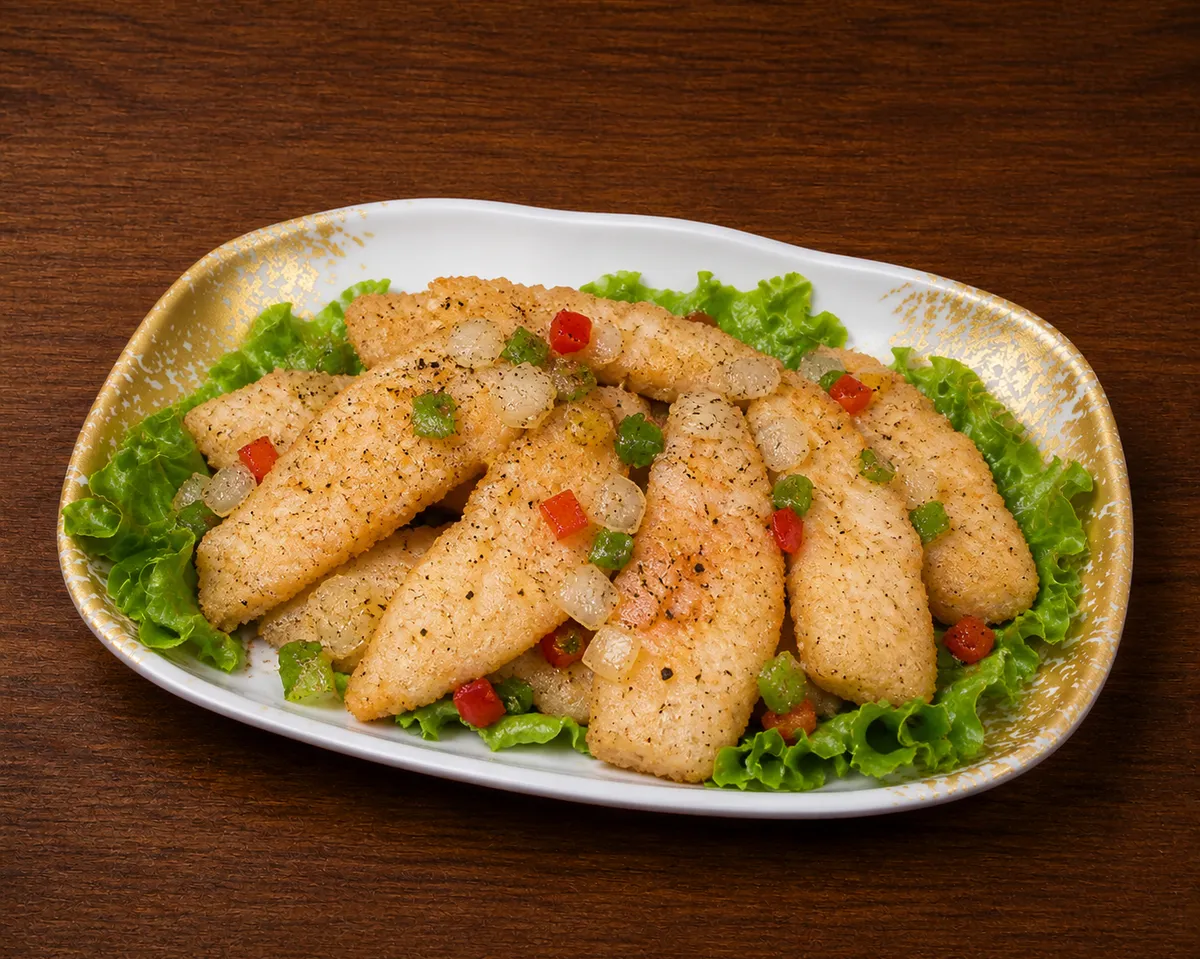 Poisson au sel et aux poivre