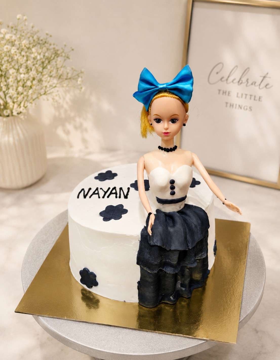 White Rose Doll Cake