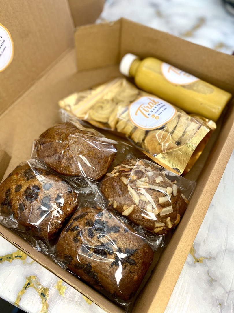 Banana Bread, Butter Cookies, Shawarma.