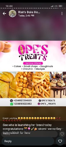 Ope's Treats portfolio