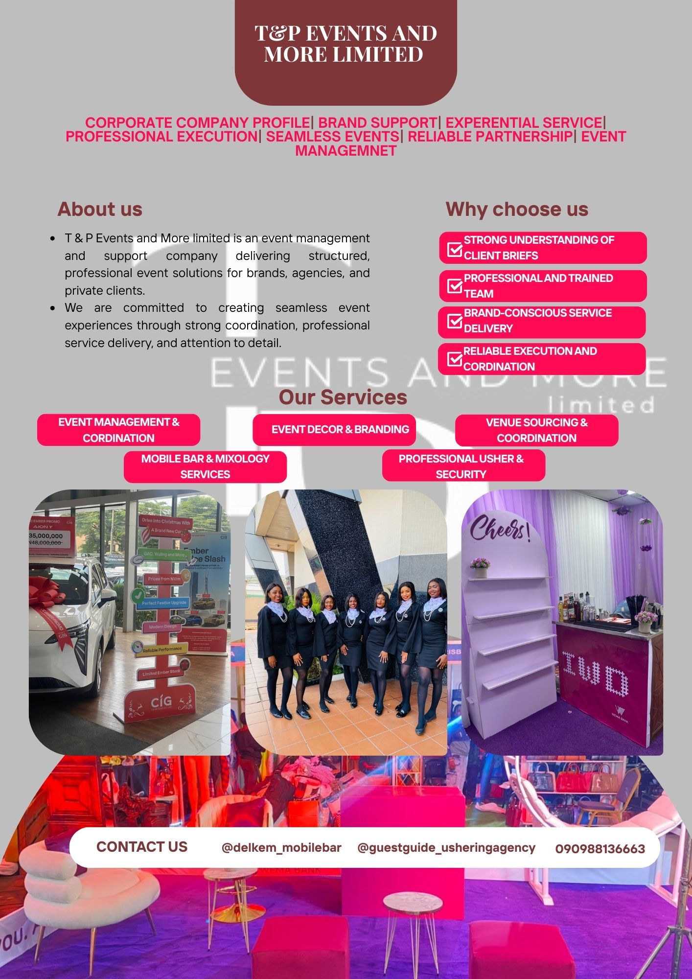 T & P Events and more portfolio