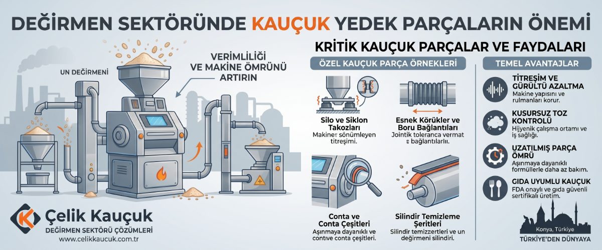 Değirmen Sektöründe Kauçuk Yedek Parçaların Önemi ve Çelik Kauçuk Farkı
