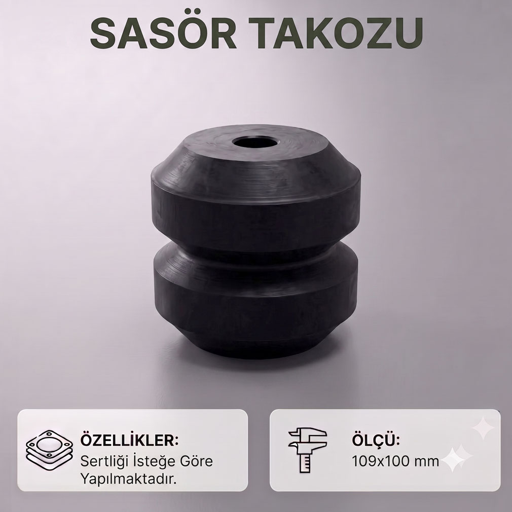 Sasör Takozu (109x100 mm) – Özelleştirilebilir Sertlikte Titreşim Sönümleyici | Çelik Kauçuk