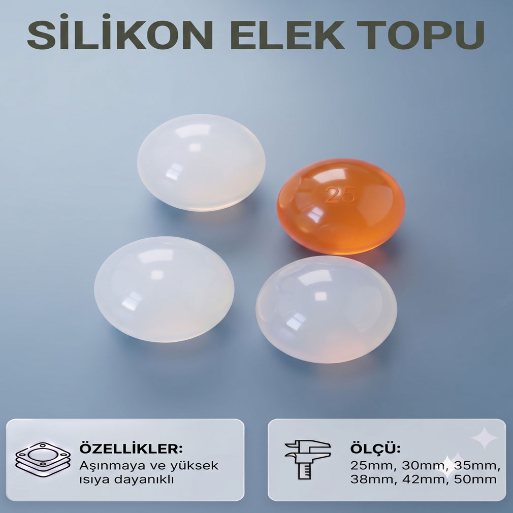 Silicone Screen Ball - High Heat & Wear Resistant | Çelik Kauçuk