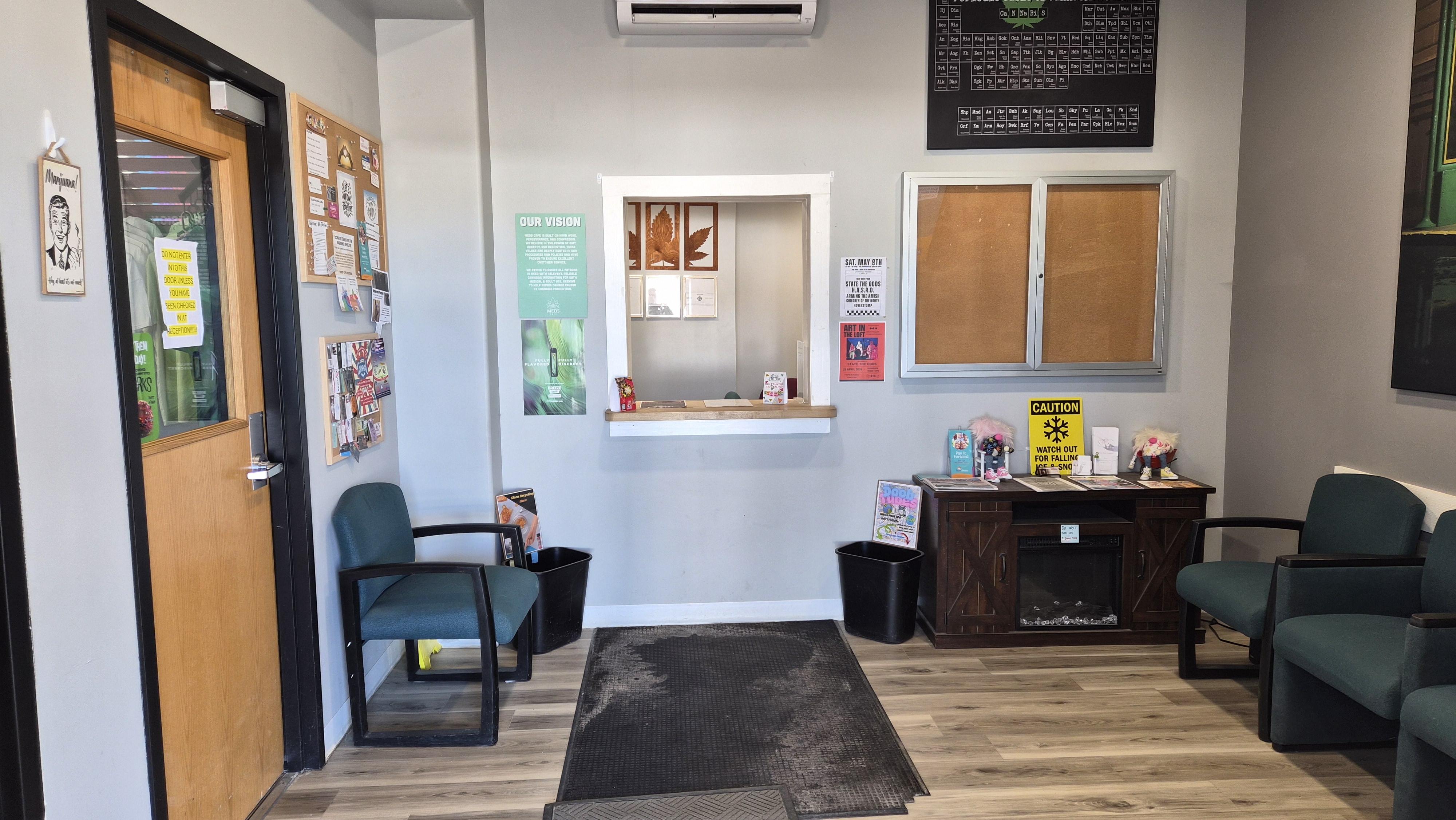 Inside Meds Cafe Alpena — cannabis shopping area on W Campbell St