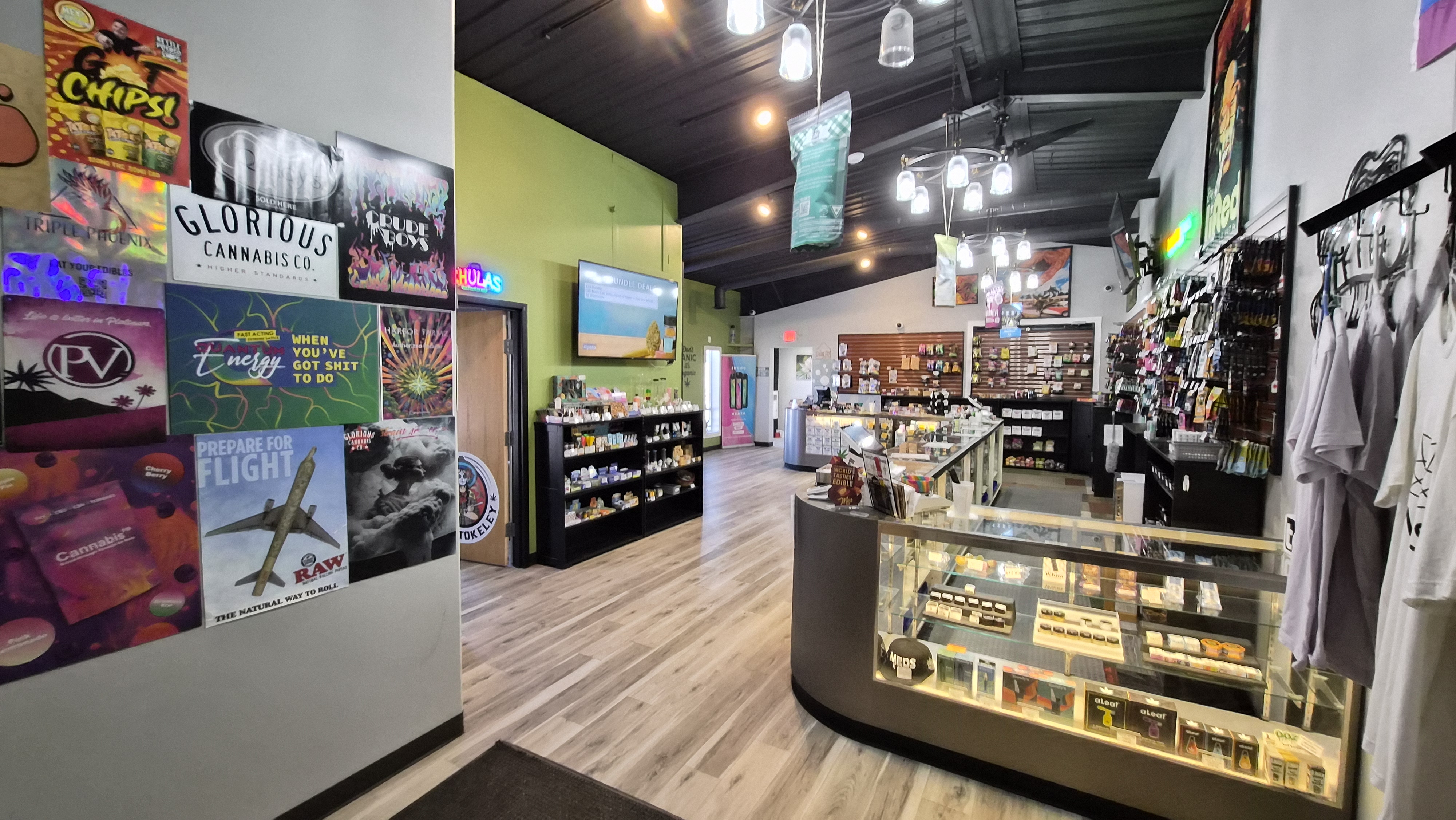 Meds Cafe Alpena — product shelves and cannabis selection