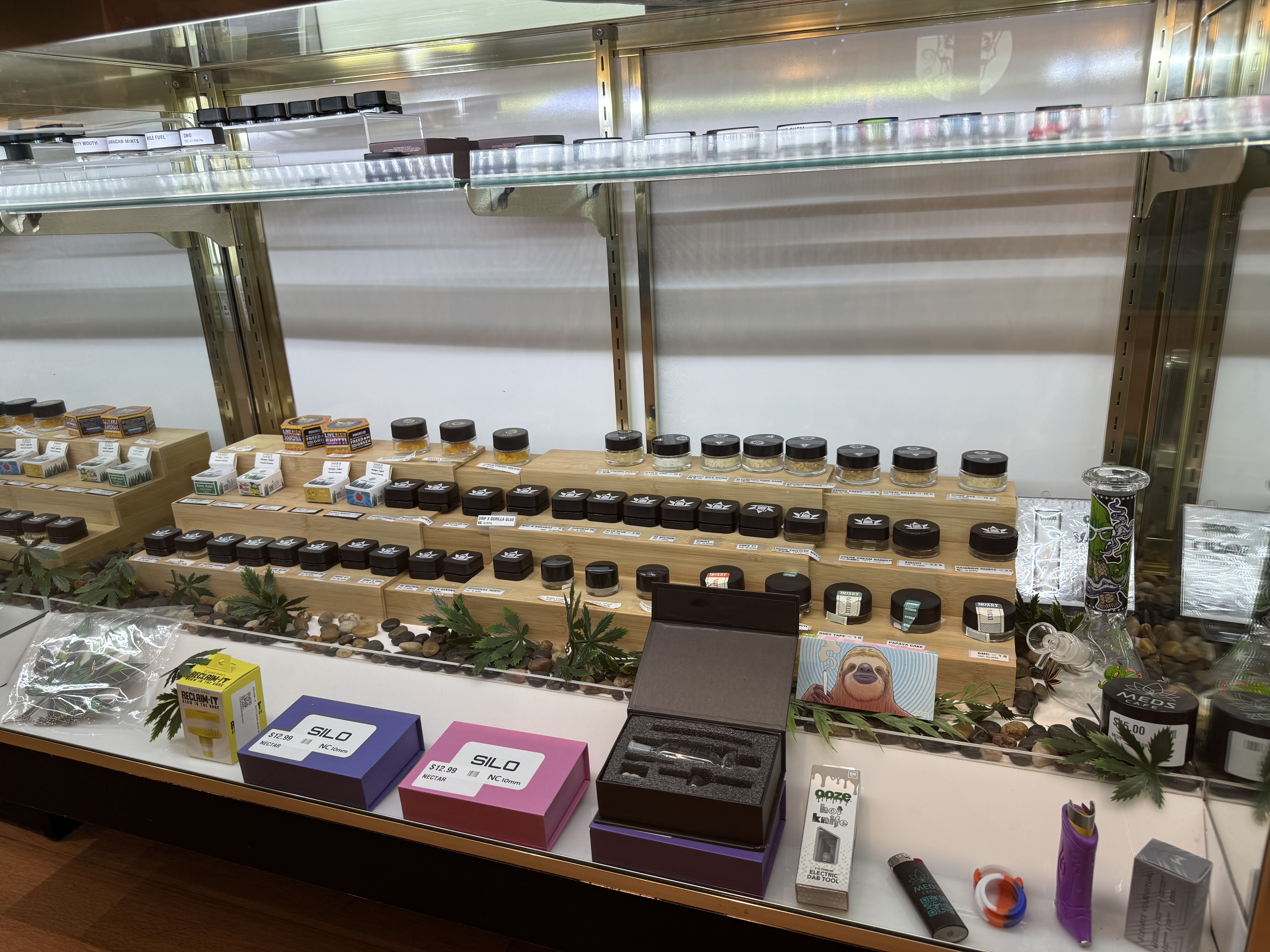 Inside Meds Cafe Manistee — cannabis shopping area on Arthur St