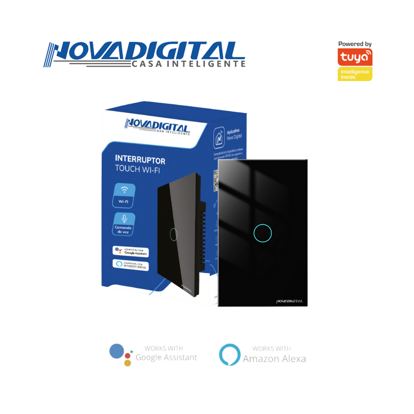 Interruptor Touch Wi-Fi 01 Botão LITE-S Novadigital Tuya — foto 2
