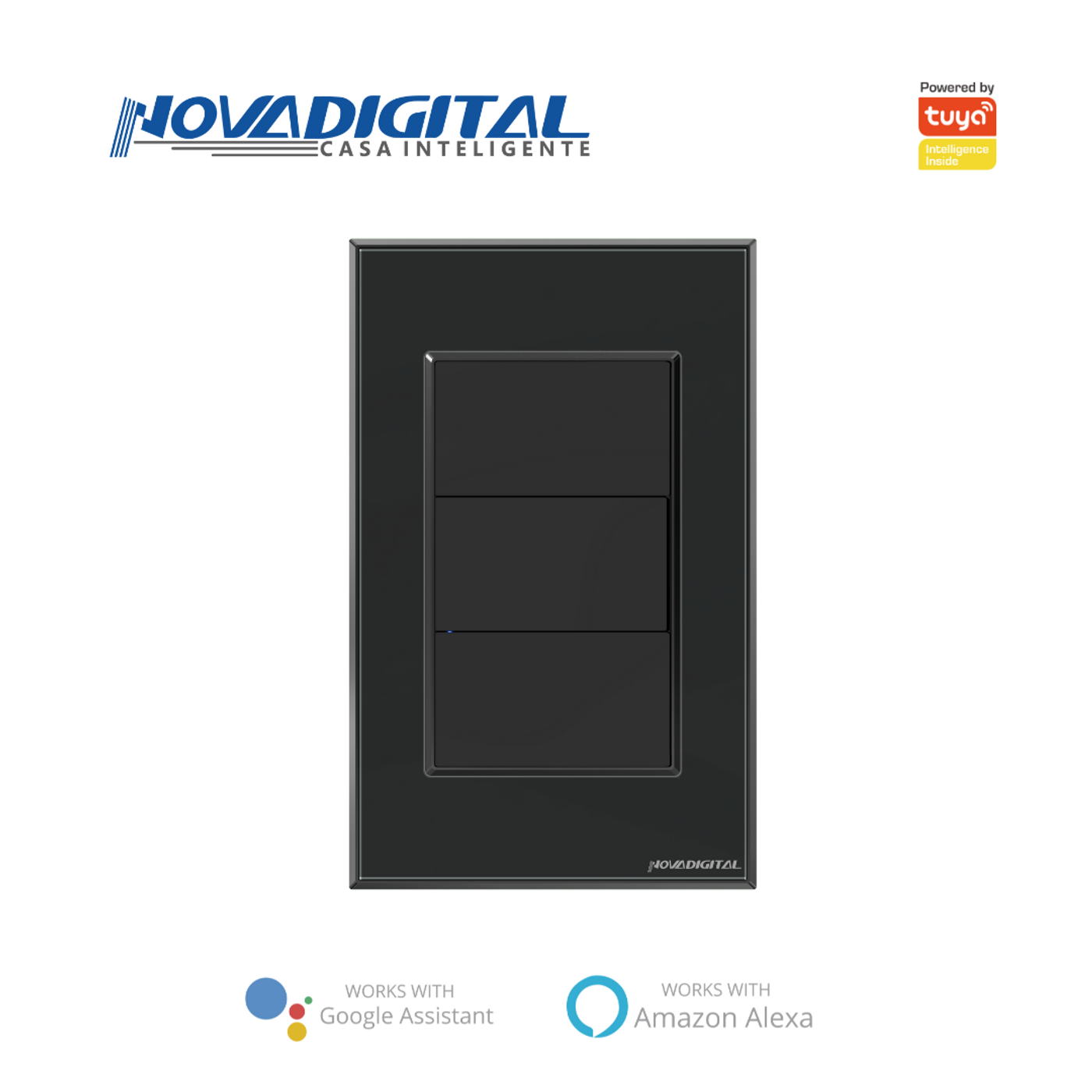 Interruptor Inteligente ZigBee com Tecla Fisíca - 3 Teclas — foto 3