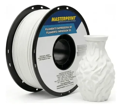 Filamento Impressora, Masterprint, PETG, 3D, Branco, 1,75 mm, Rolo de 1 kg