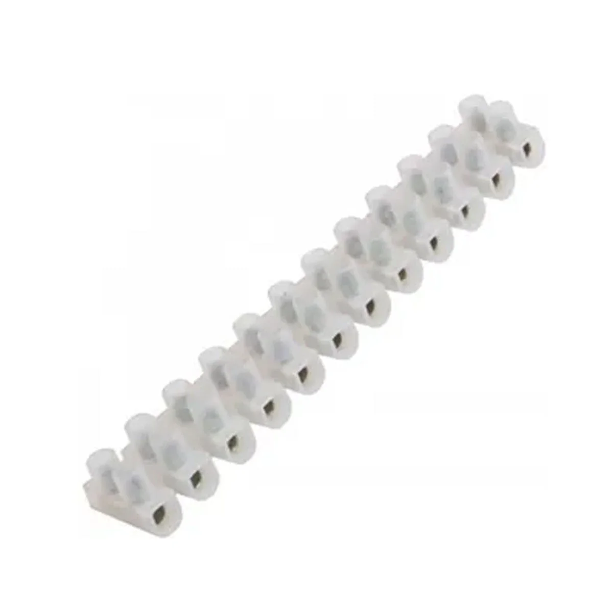 Conector de Barra 4mm² 25A/380V com 12 Polos em Plástico PE Branco