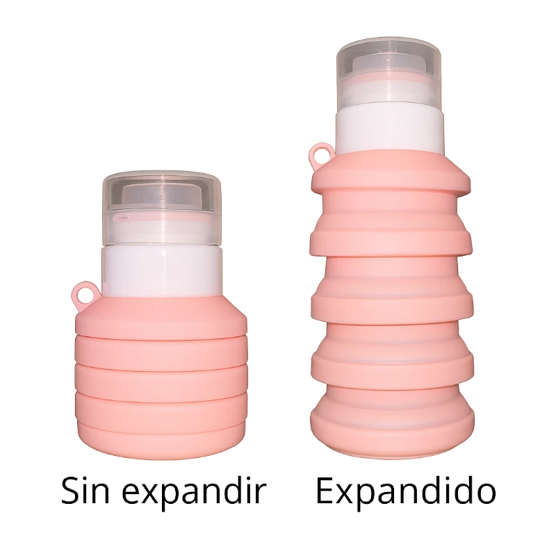 Envase de silicona expandible para viaje