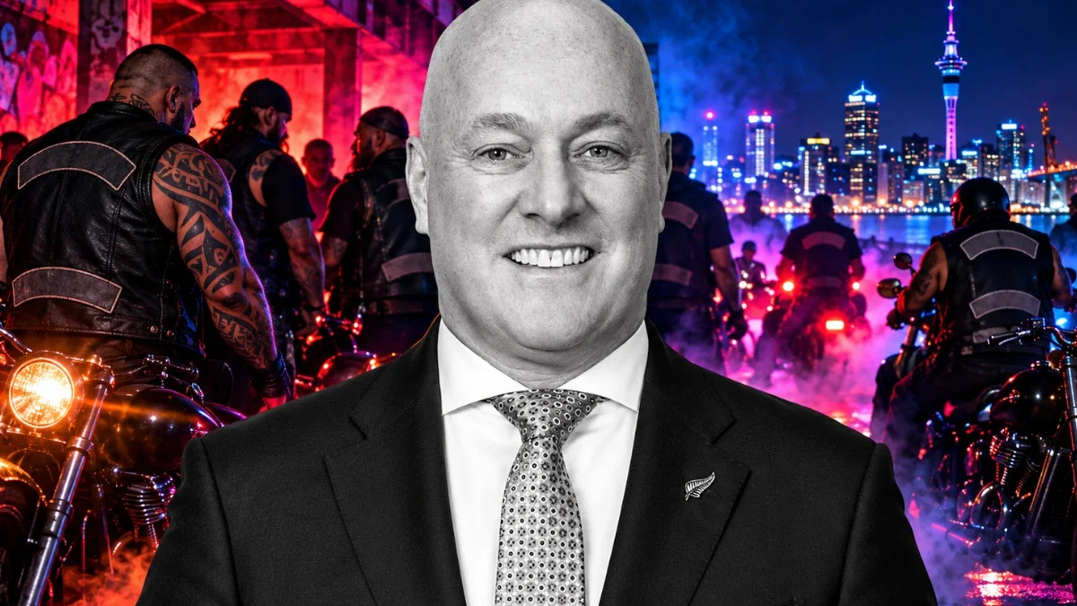 Gang photos or gang campaigning? Luxon draws the line