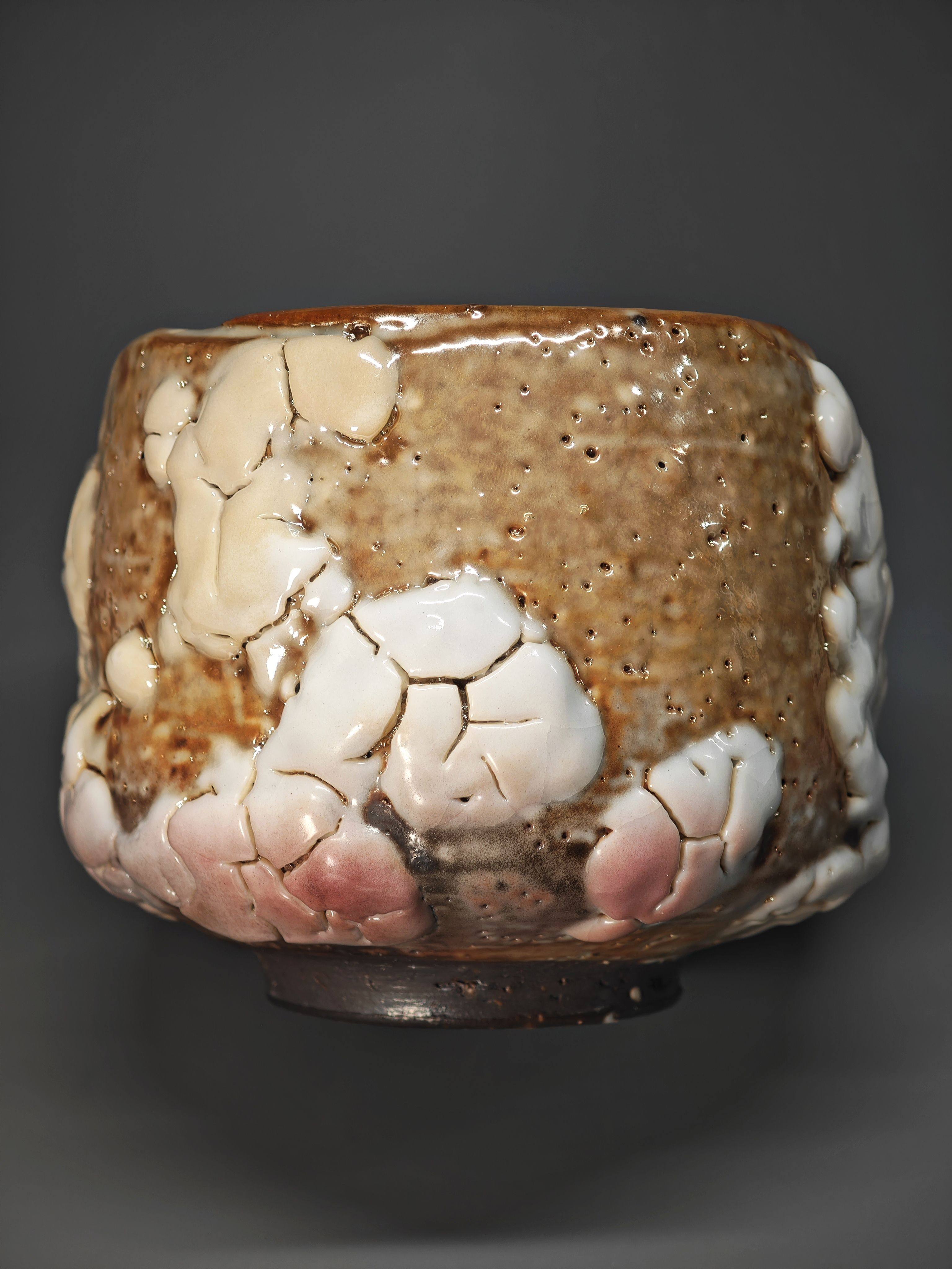 呉遠中ハンドメイド作品、堆釉志野 茶碗 4
