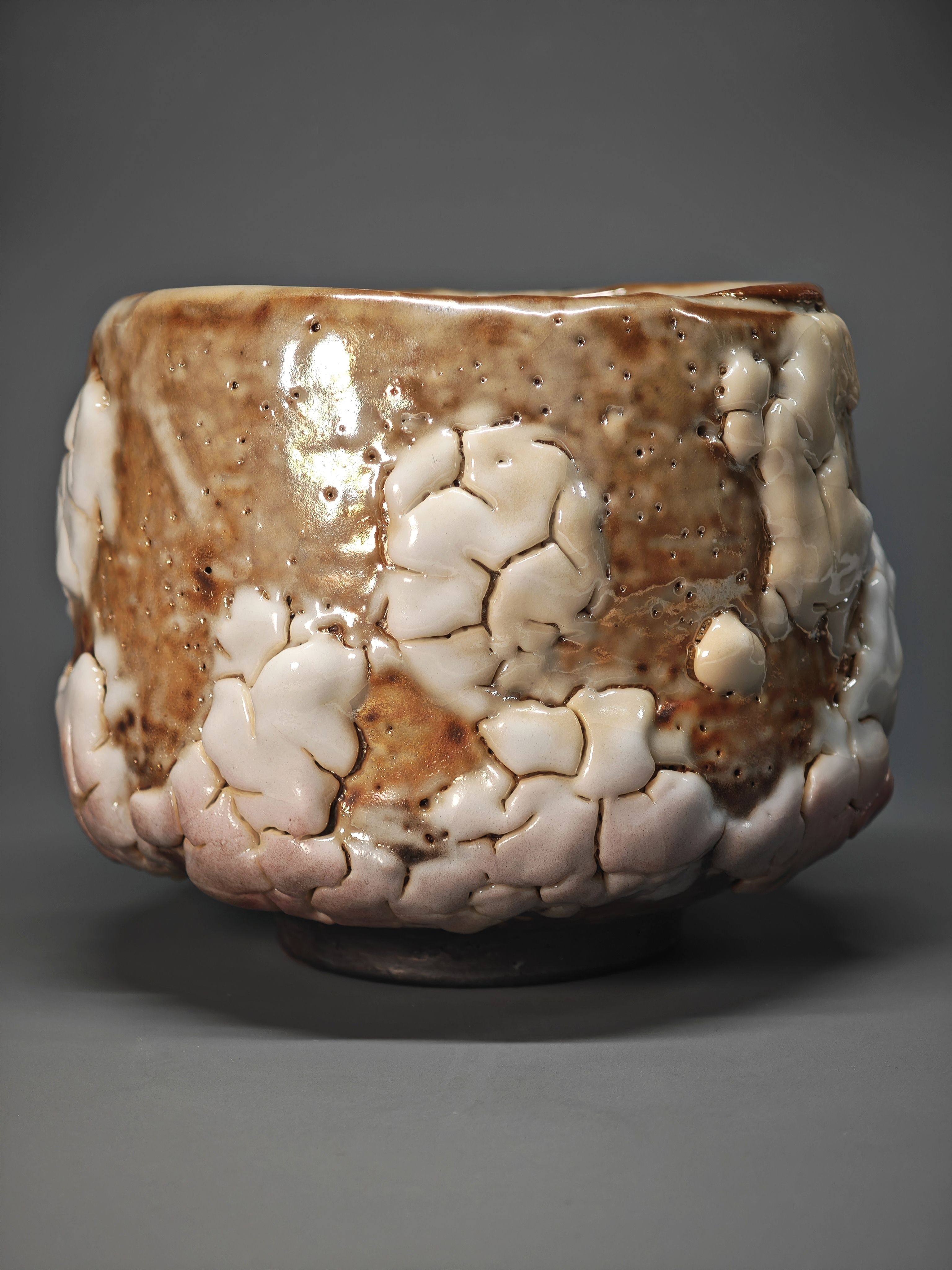 呉遠中ハンドメイド作品、堆釉志野 茶碗 5