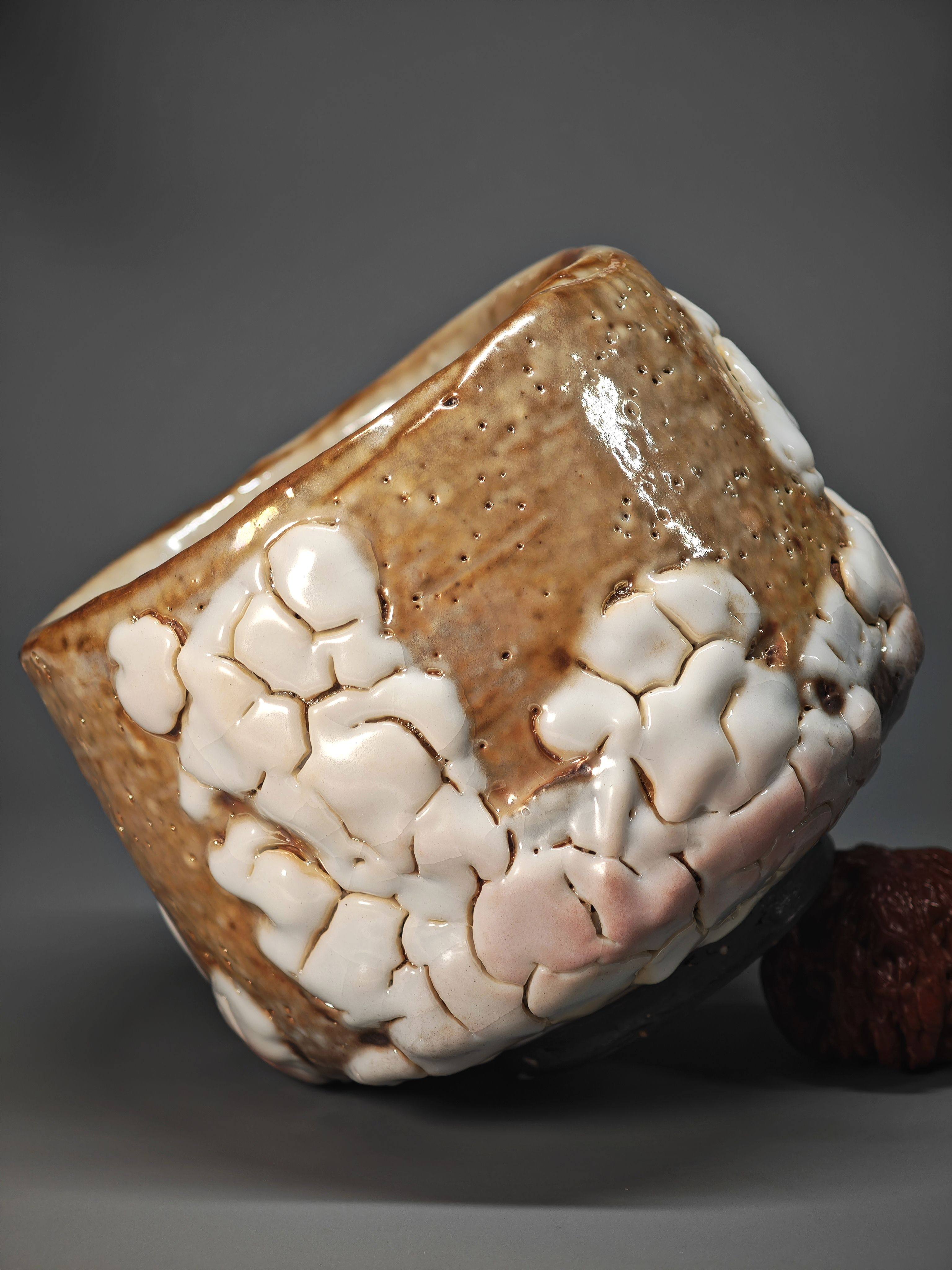 呉遠中ハンドメイド作品、堆釉志野 茶碗 6