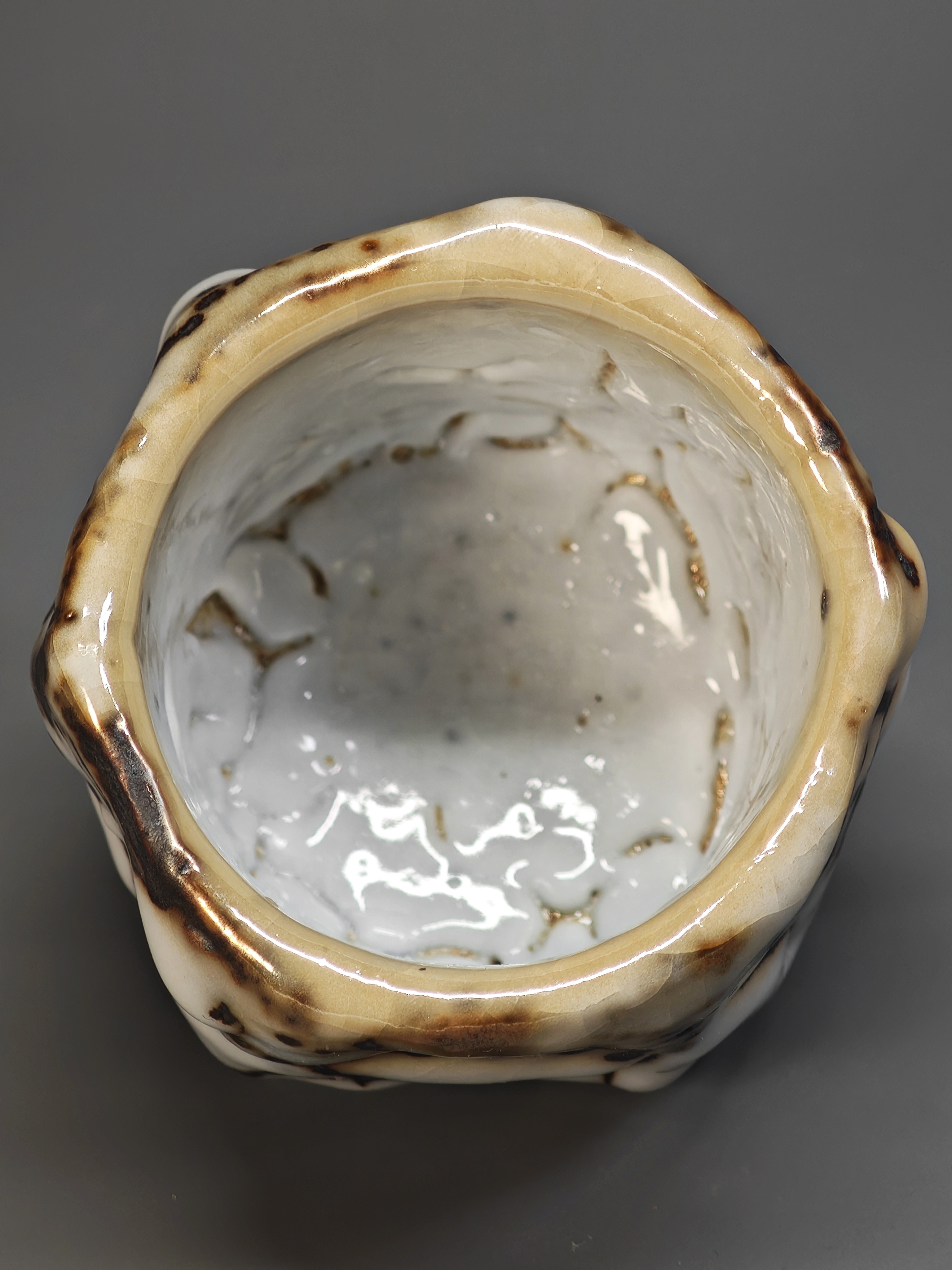 呉遠中先生親作作品、堆釉志野主人杯。 5