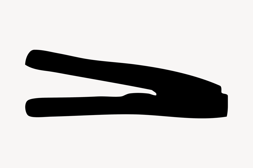 Hair straightener silhouette, salon tool