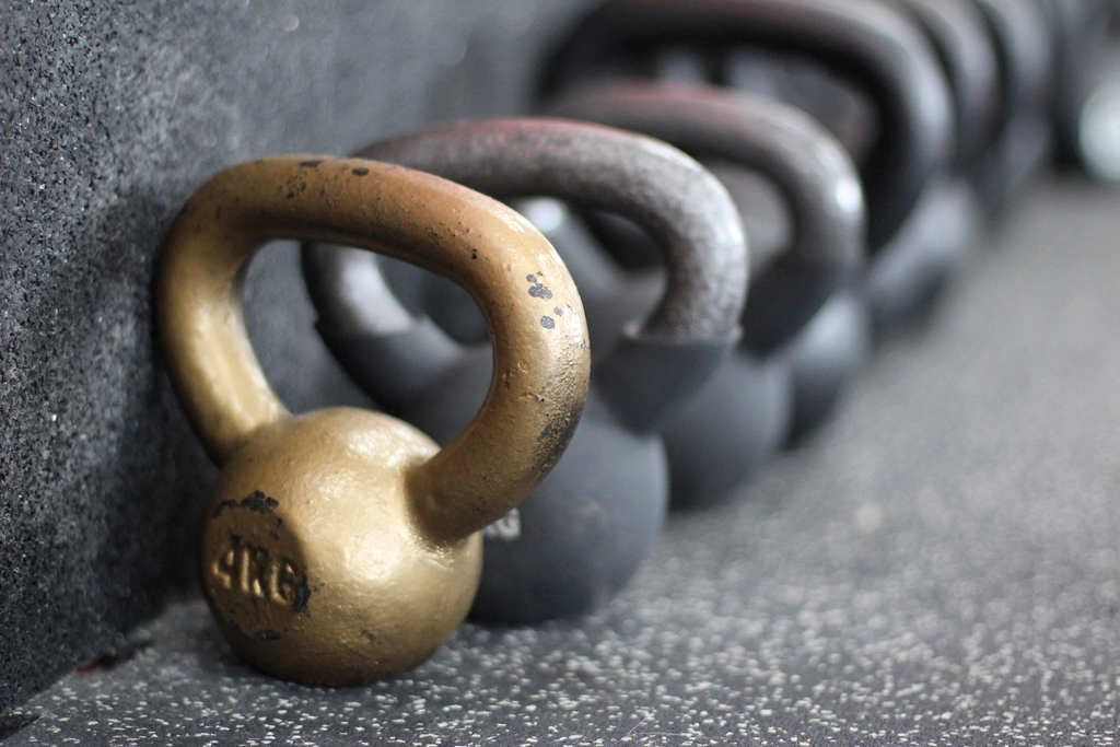Kettlebells gym floor