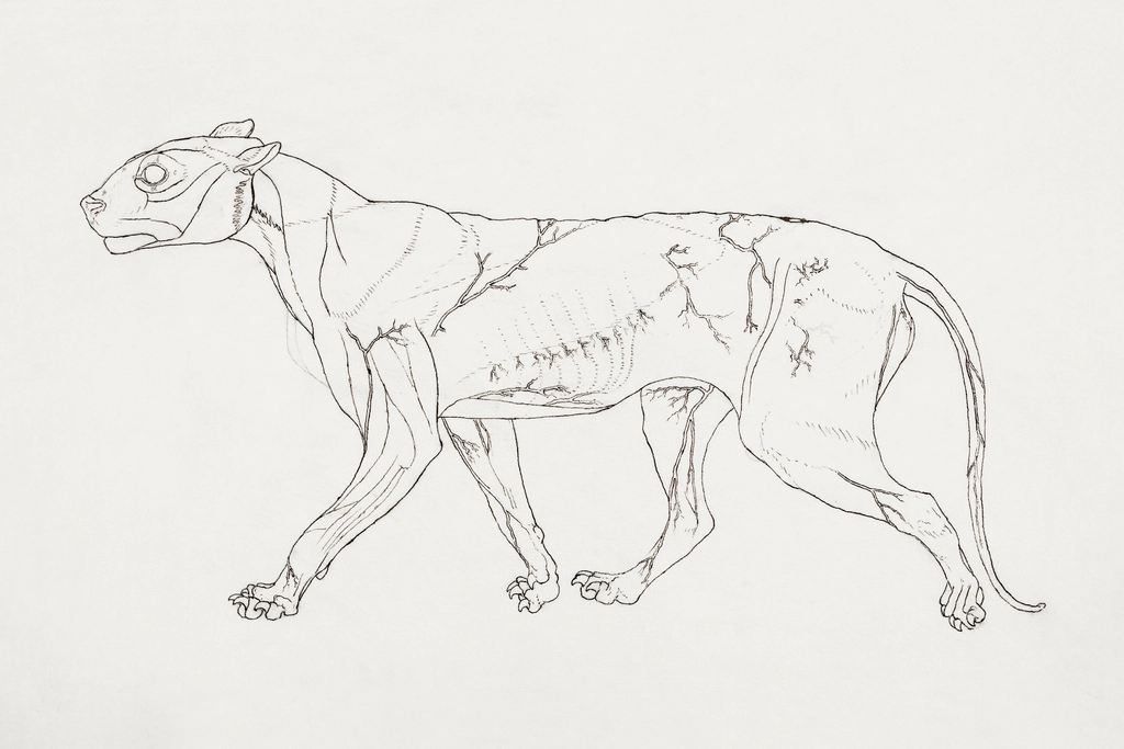 Tiger Body, Lateral View (Outline