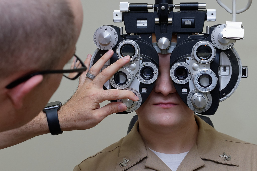 Navy Ophthalmologist Conducts Eye Exam at Naval Hospital Camp Pendleton 190503-N-NW961-0681