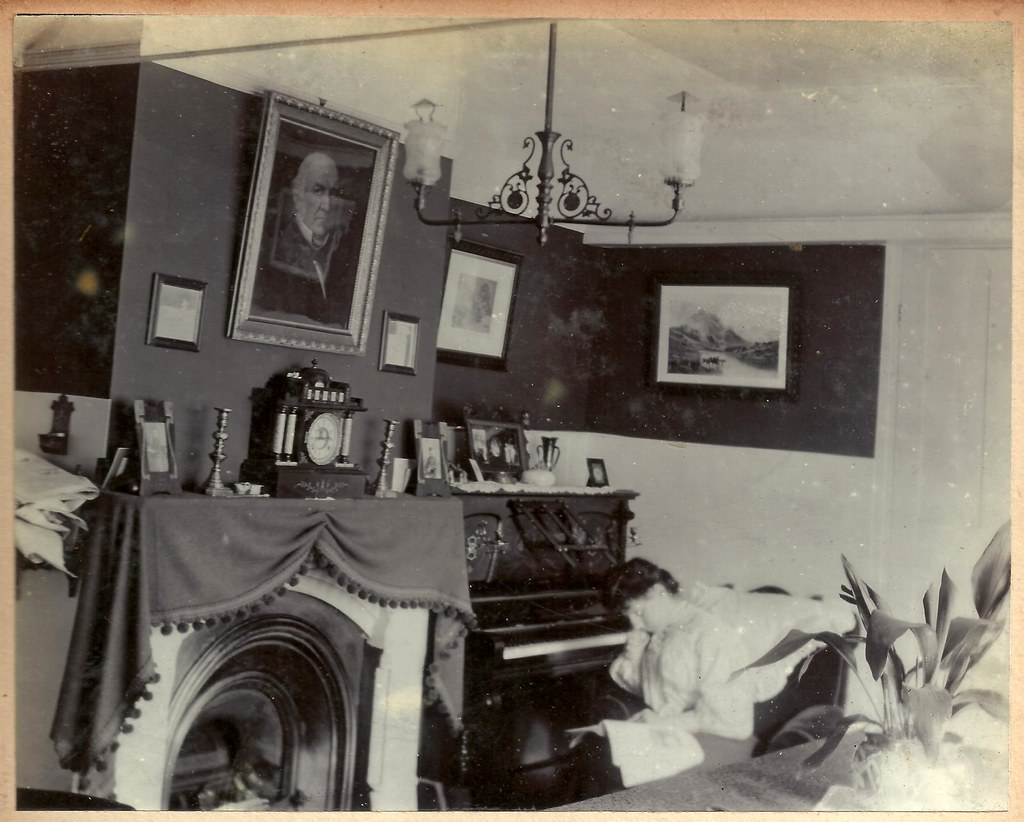 Superb Edwardian interior with fireplace and piano