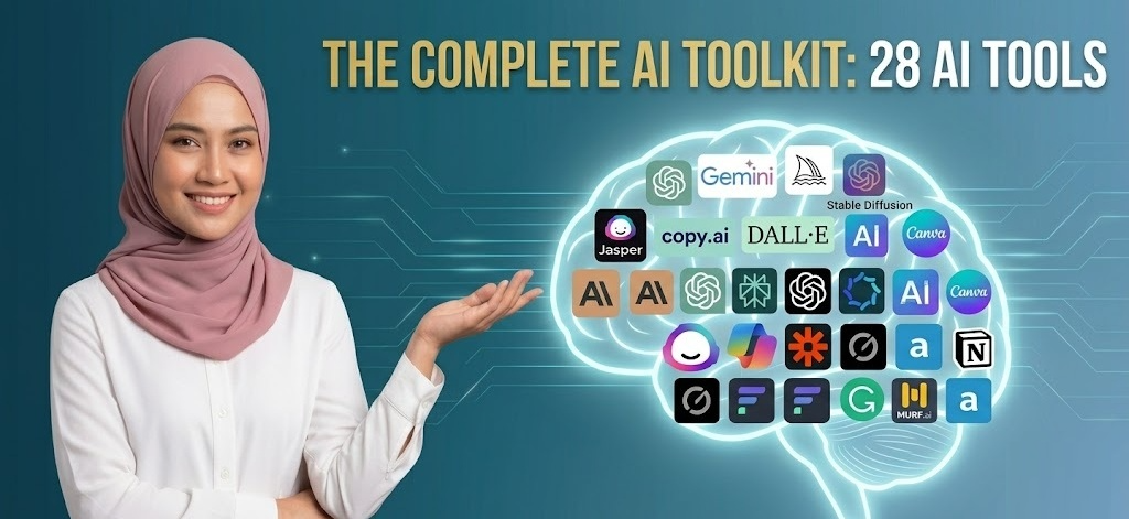 The Complete AI Toolkit: 28 AI Tools cover