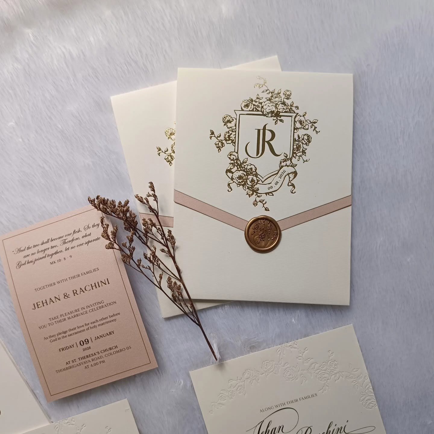 Invitation and envelope calligraphy
