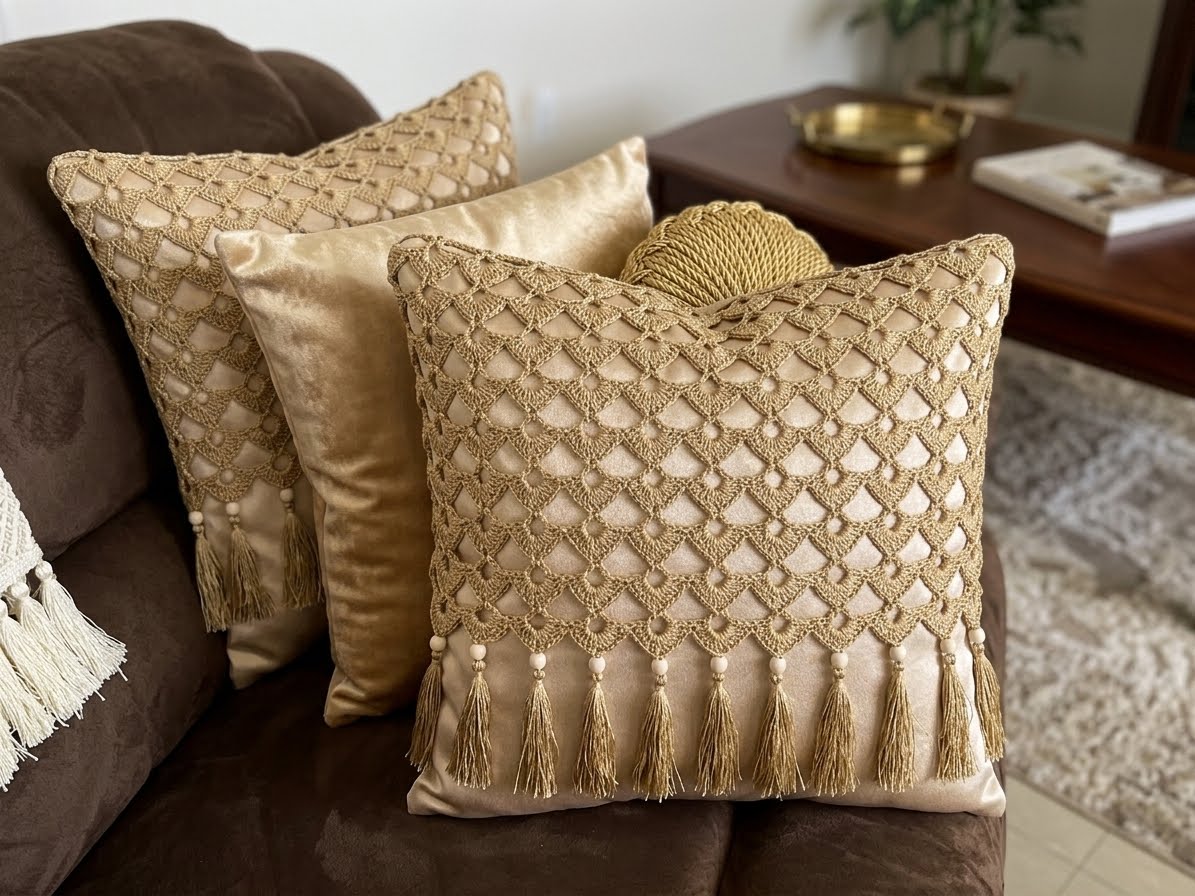 Crochet cushion covers