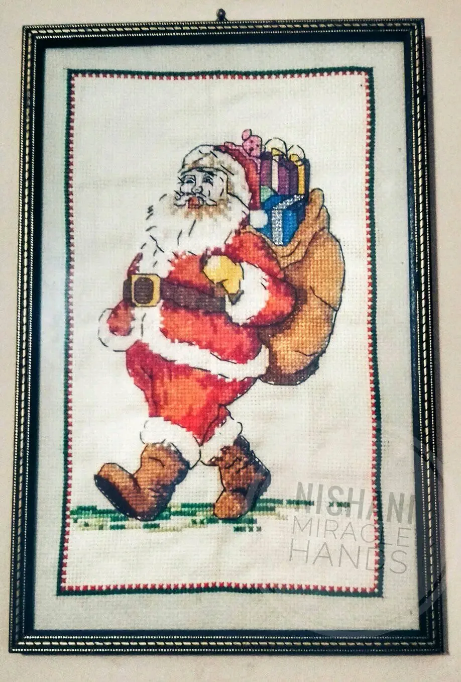 Cross stitch wall hanger