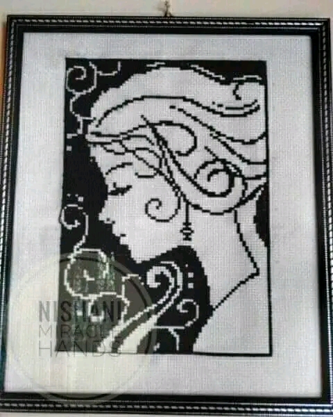 Cross stitch wall hanger